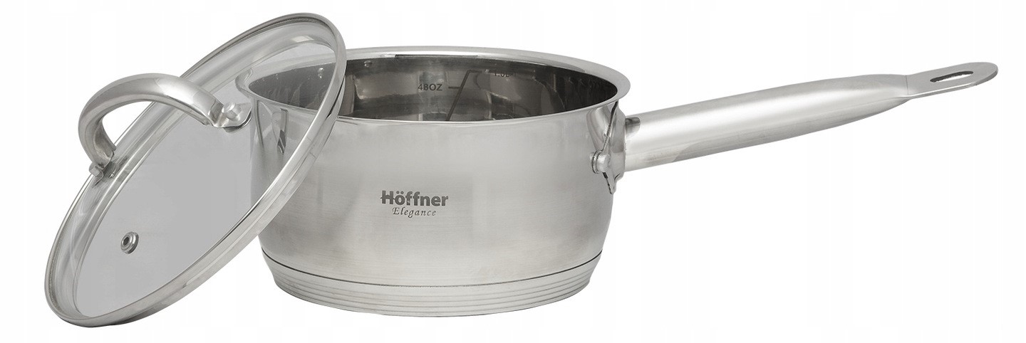 RONDEL STALOWY GARNEK Z POKRYWKĄ 1,1L 14CM Linia Elegance