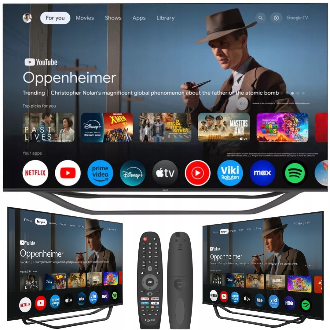 Telewizor 55" Google Tv Q.Bell QT55UGF9B 4K Hdr Smart 16GB Led Bezramkowy