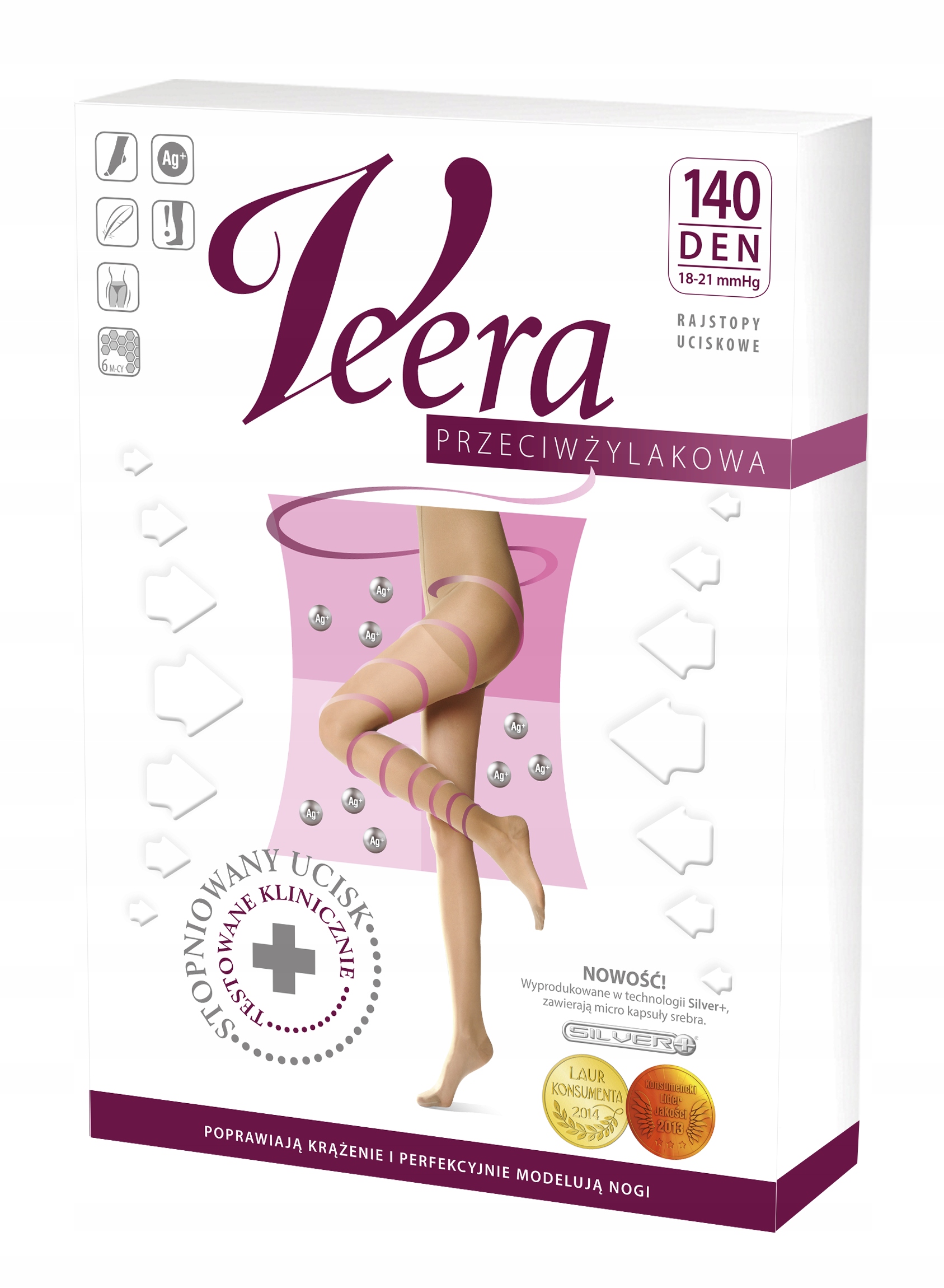 

Rajstopy uciskowe 140 den Veera czarne, roz. 3