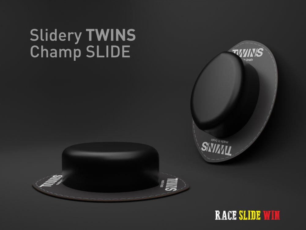 Slidery polimerowe na łokcie TWINS Champ WIN CZARNY