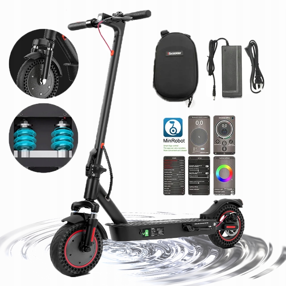 Iscooter I9MAX Pojazd Elektryczny Dla Dorosłych Składany 10AH 10" 35KM/H App Led