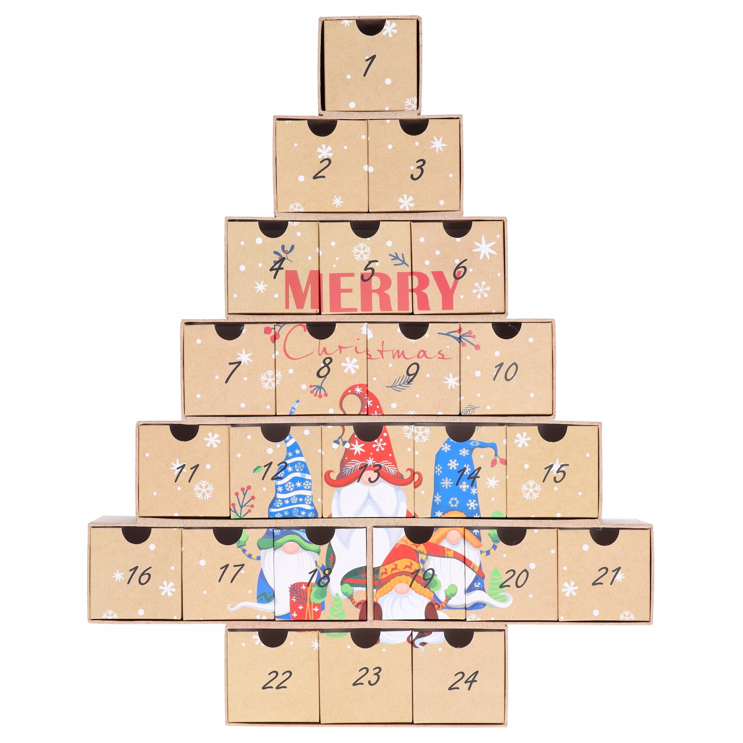 Diy Adventní Kalendář na drobné dárky, 24 vánočních zásuvek, stojící