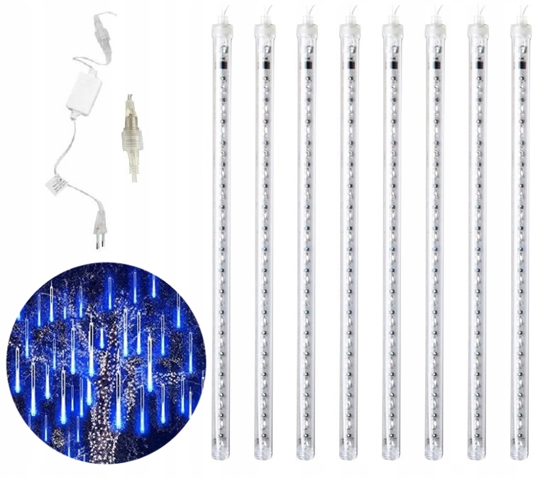 ŚNIEG 80CM EFEKT SPADAJĄCEGO ŚNIEGU NIEBIESKI IP44