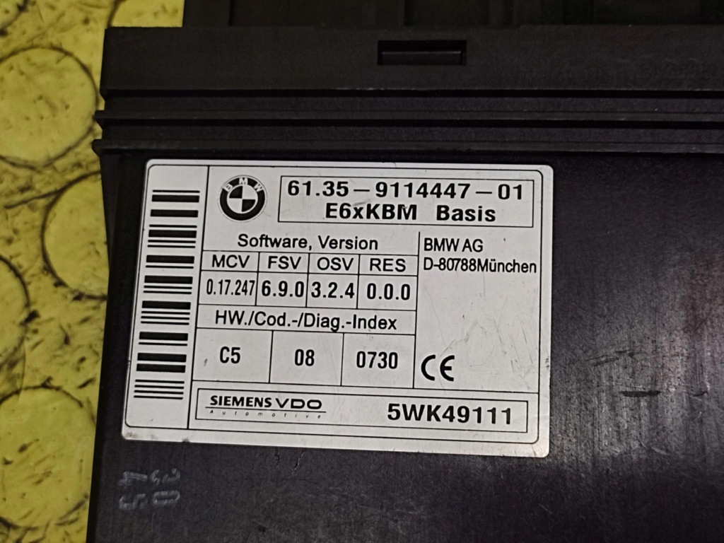 BMW E60 Unité commande confort 9114447