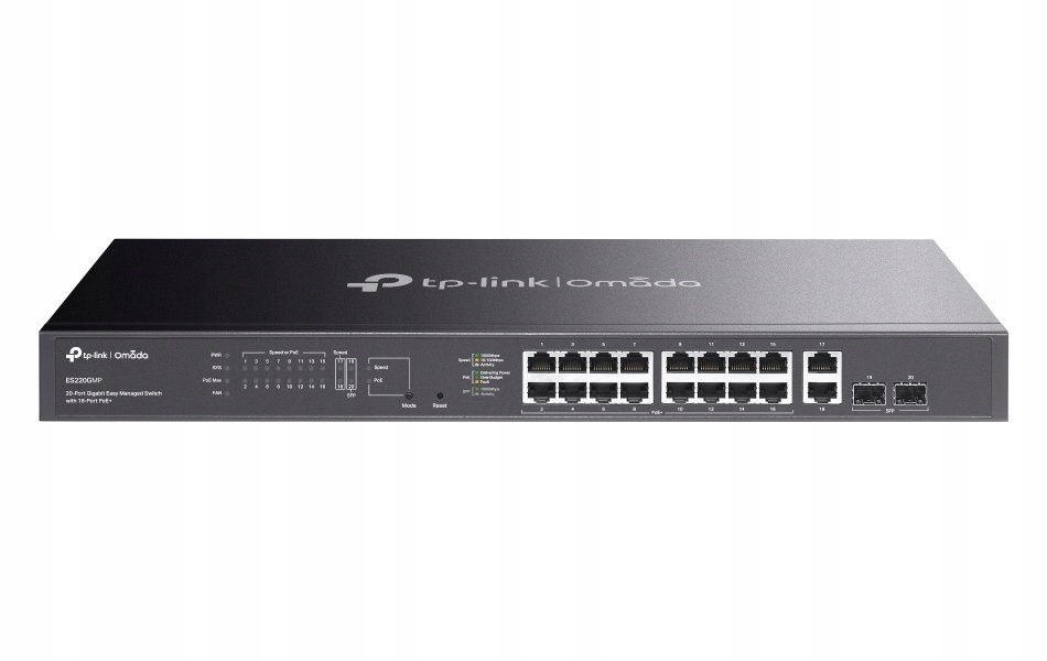 TP-Link ES220GMP, Omada 20-Port Gigabit Easy Managed Switch, 2x Glan, 2x Sf