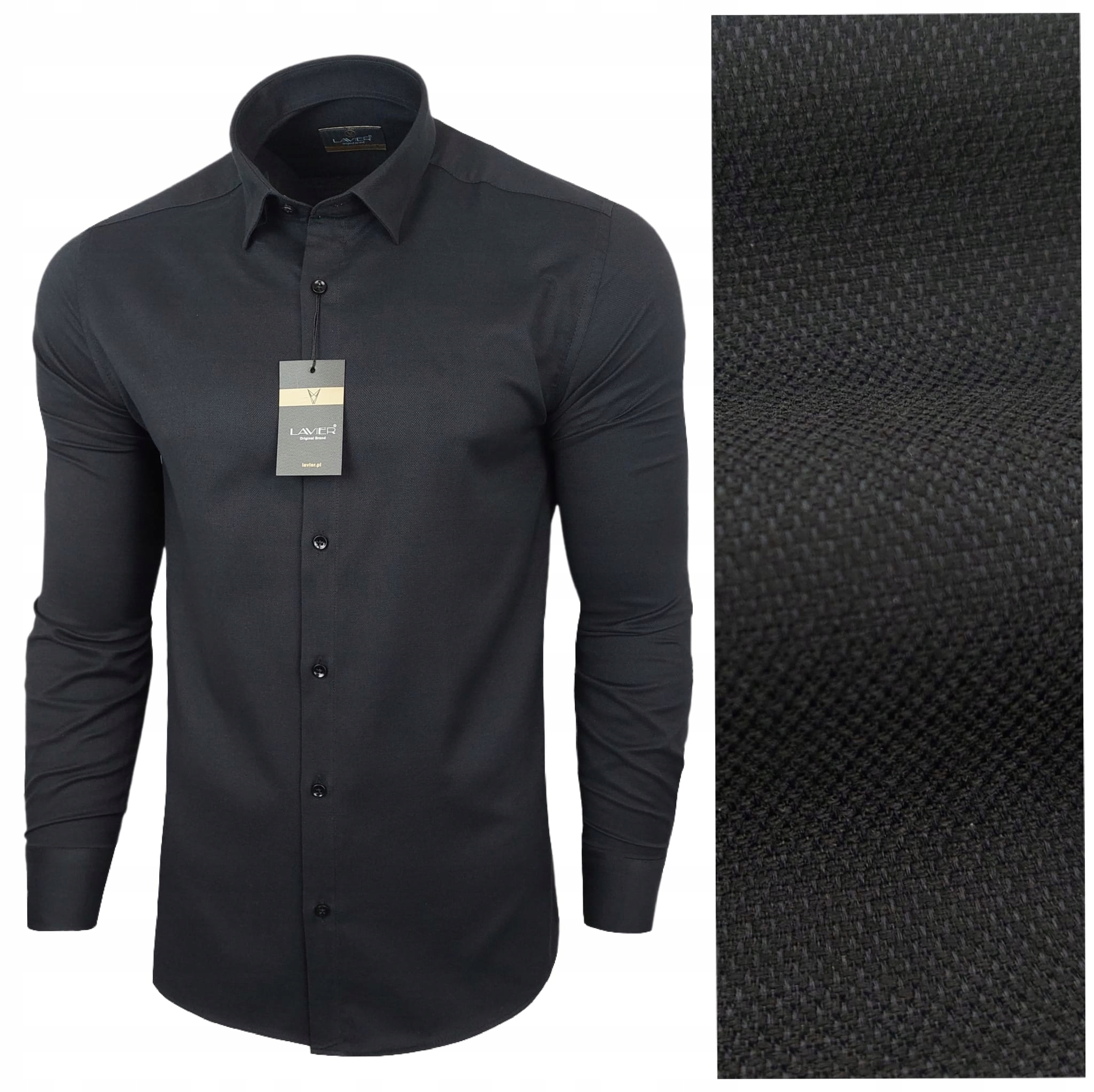 Pánská košile Lavier černá Oxford – elegantní klasická bavlna vel. XL