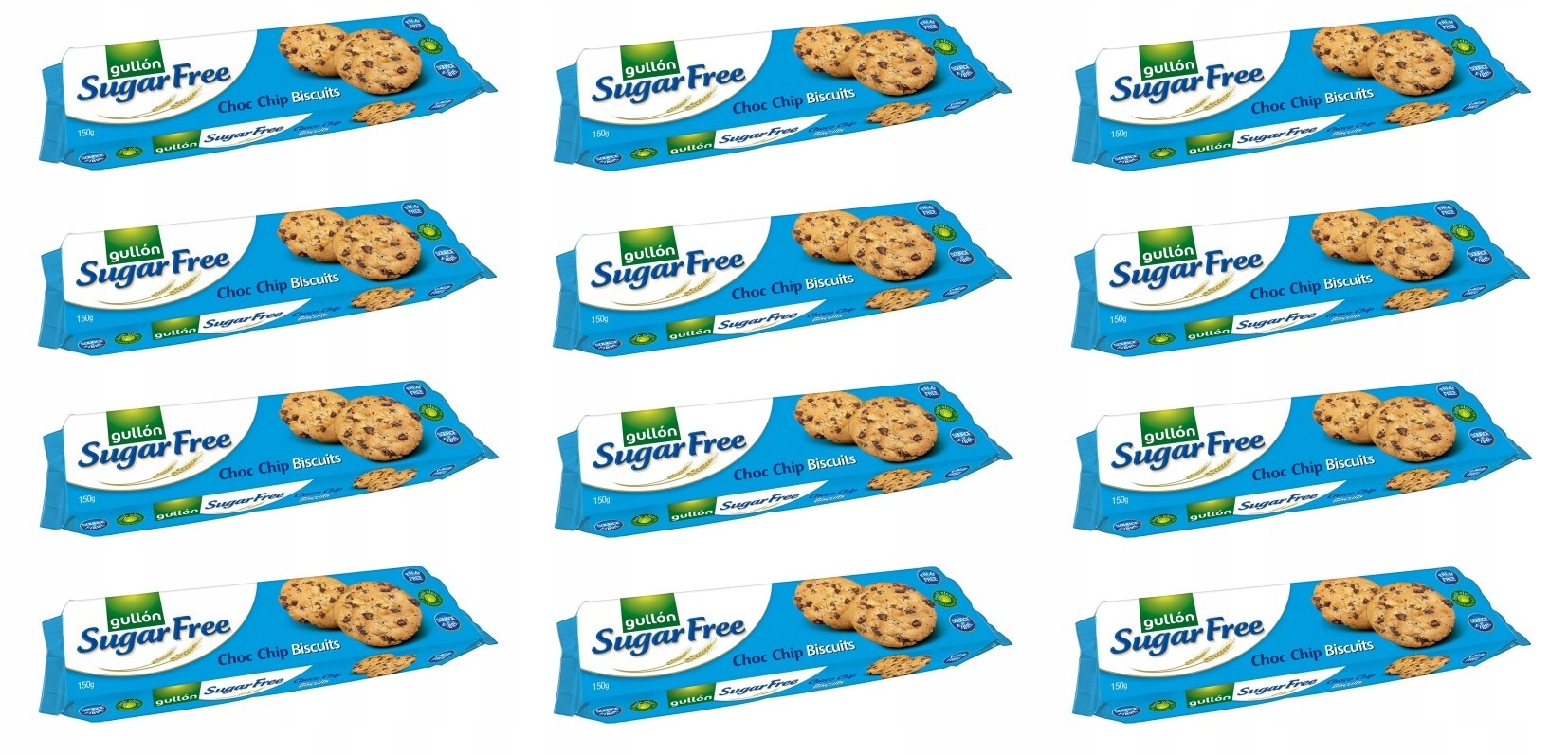 12x 150g Gullon Ciasteczka Sugar Free Choc Chips Karton