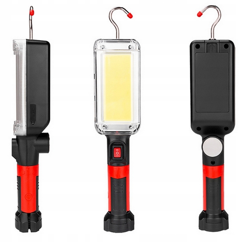Mocna LATARKA WARSZTATOWA lampa lampka LED COB USB HAK MAGNES AKUMULATOROWA Marka inna