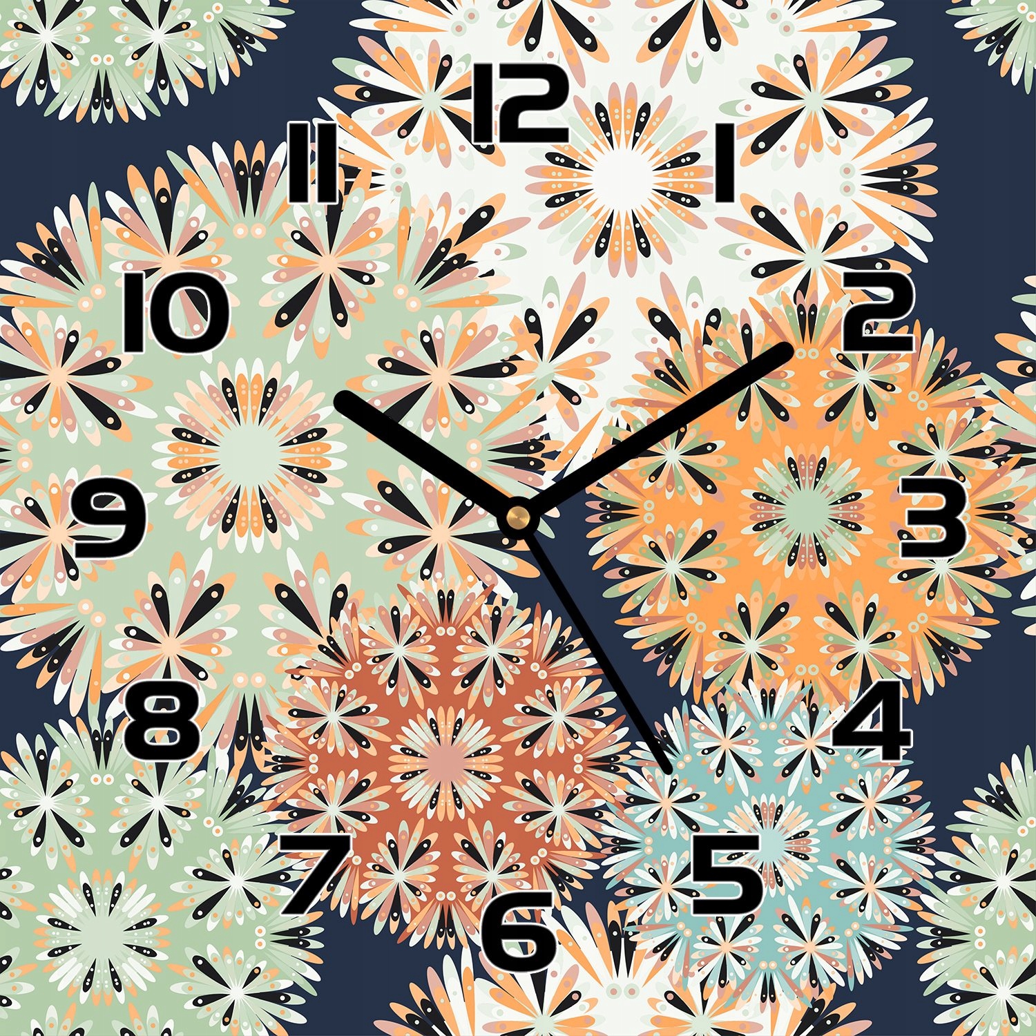 

Szklany zegar Piękne kolorowe mandale 30x30 cm