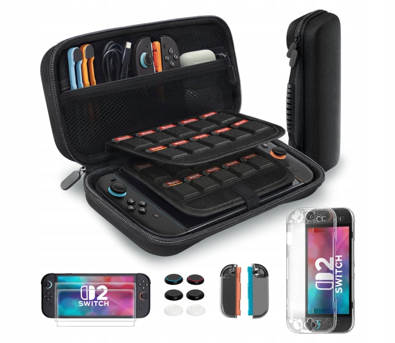 TORBA TWARDE ETUI FUTERAŁ NA NINTENDO SWITCH 2 + CASE OCHRONNY + SZYBKA