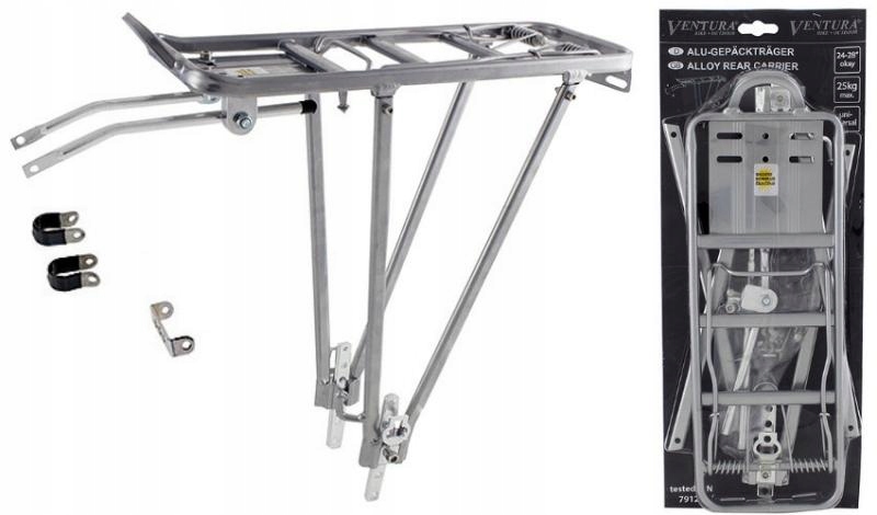 BAGAŻNIK M-WAVE ALU SREBRNY, REGULOWANY 24 - 29