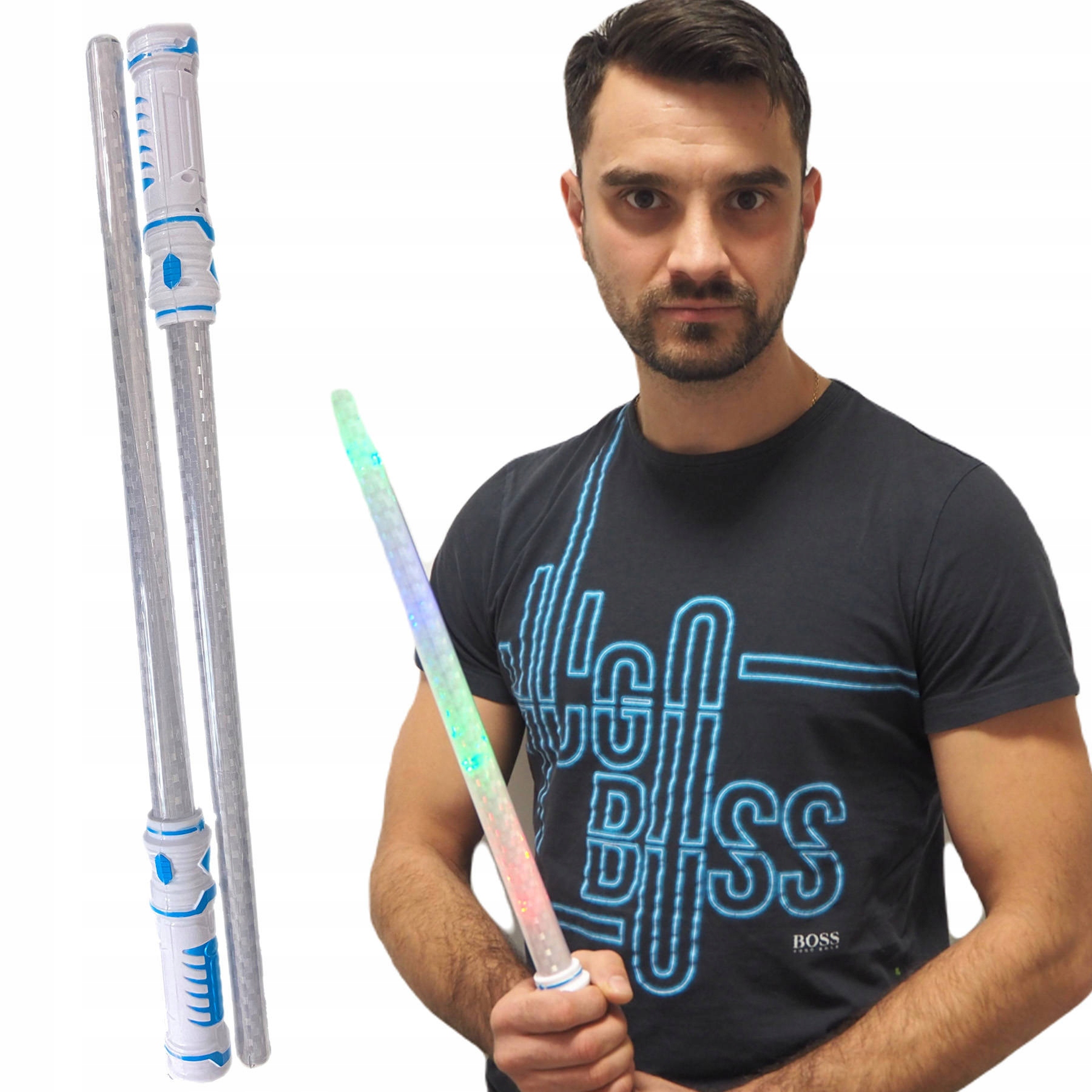 

Miecz Świetlny Świecący 2 Miecze Wojownik 96CM Led
