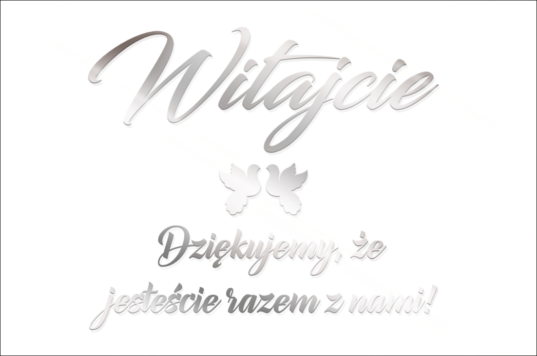 TABLICA powitalna DEKORACJA ŚLUB ŚLUBNA Wesele SREBRNA 70x 50 cm Marka inna