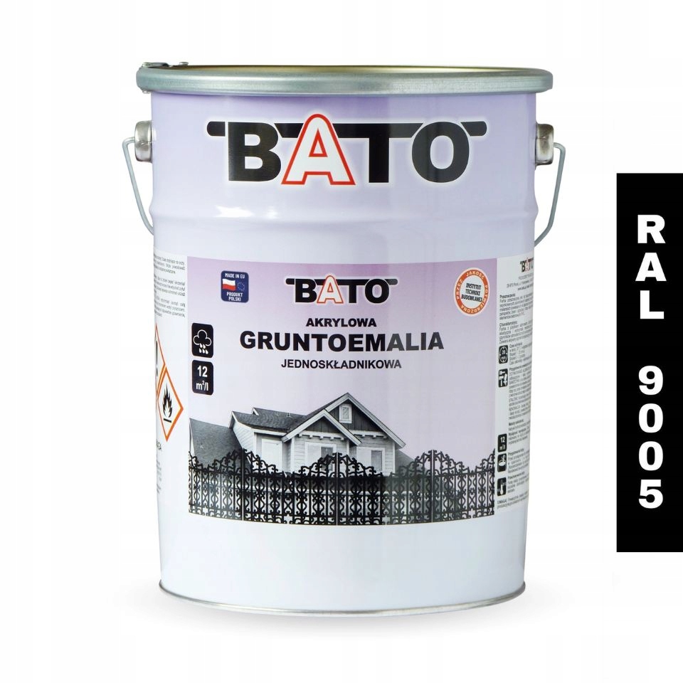 Základní Nátěr akrylová jednosložková barva Bato Ral 9005 Černá 5L