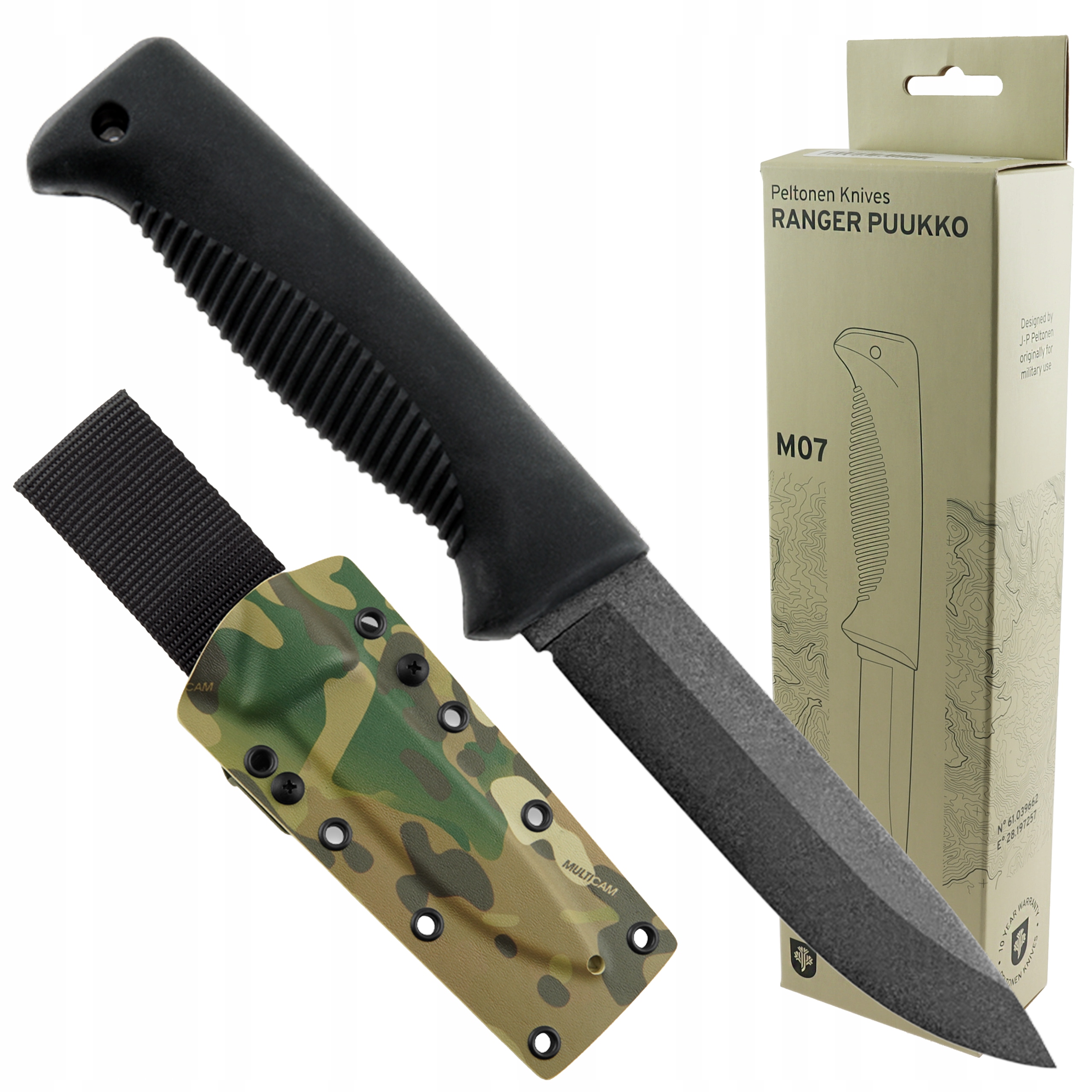 Nóż Peltonen M07 FJP153 80CrV2 Cerakote survival bushcraft multicam kydex