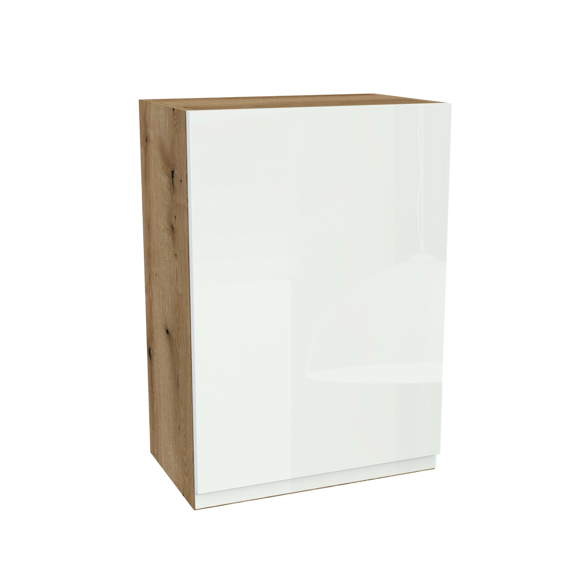 Horná skrinka 50/72 Frezo Dub Evoke predná časť Bezúchytkový Biely Akryl Lesk