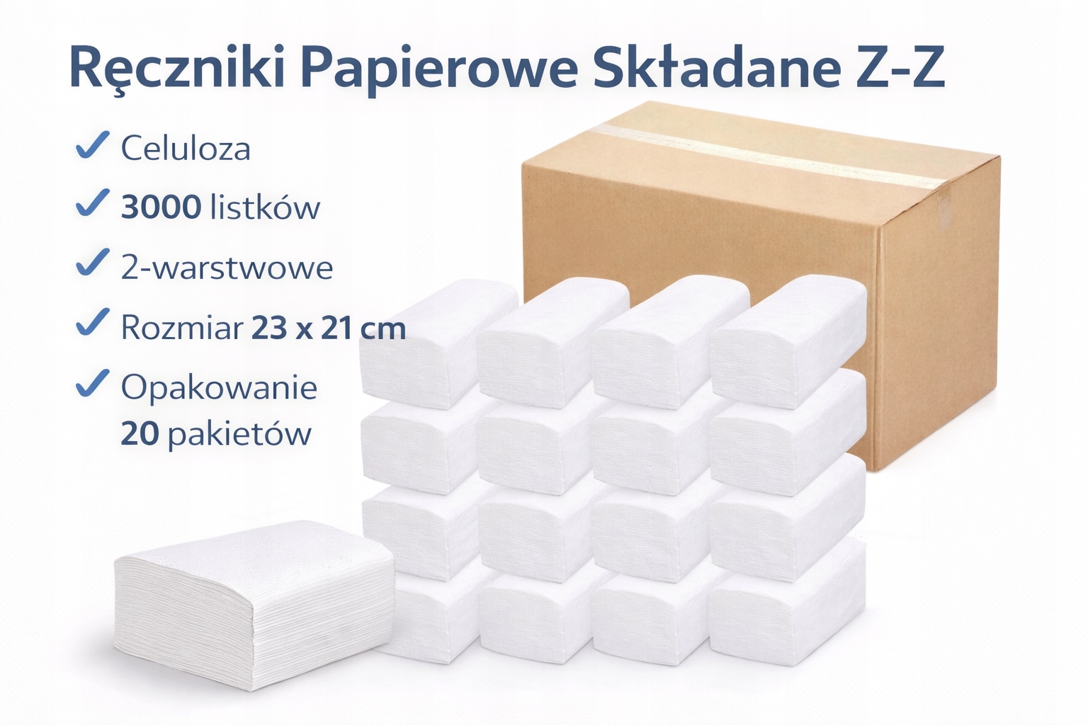 Levně Skládací Ručník Z-z, celulóza, bílý, 23x21 cm, 3000 listů, 20 ks