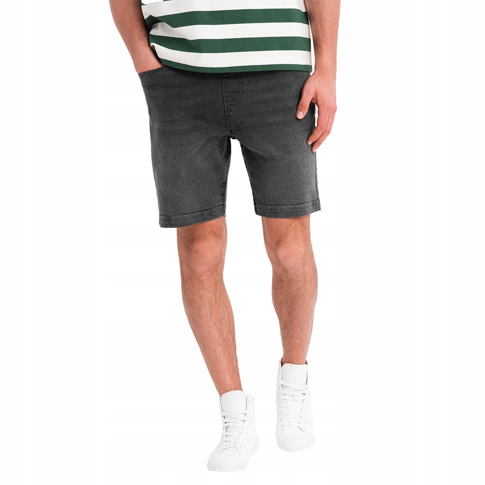 Pánské šortky s efektem oprání, pohodlné šedé Ombre OM-SRDS-0192 V3 vel. XL