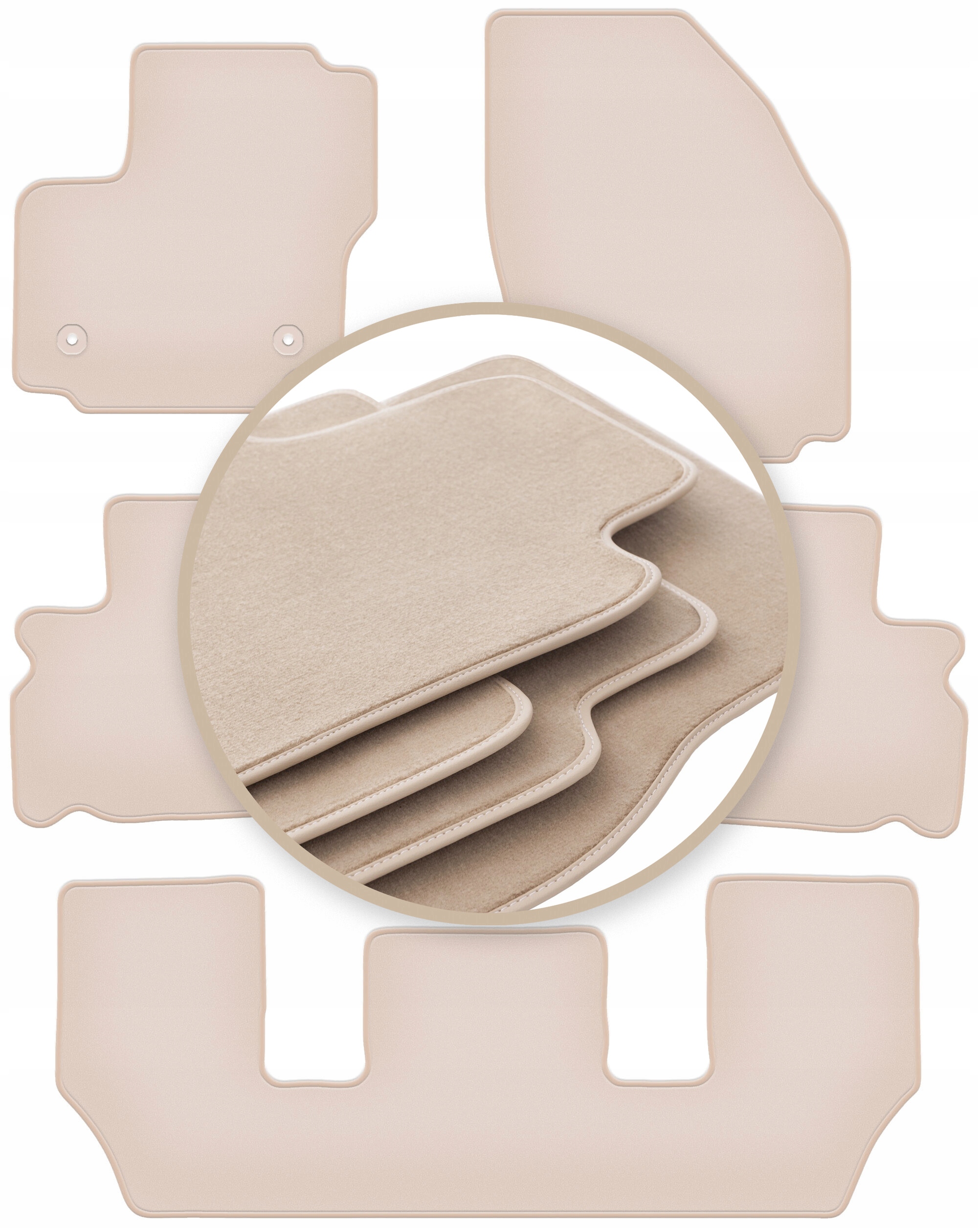 Velúrové koberčeky 10 mm Premium pre: Ford Galaxy MK2 Fl 7 osôb 2012-2015