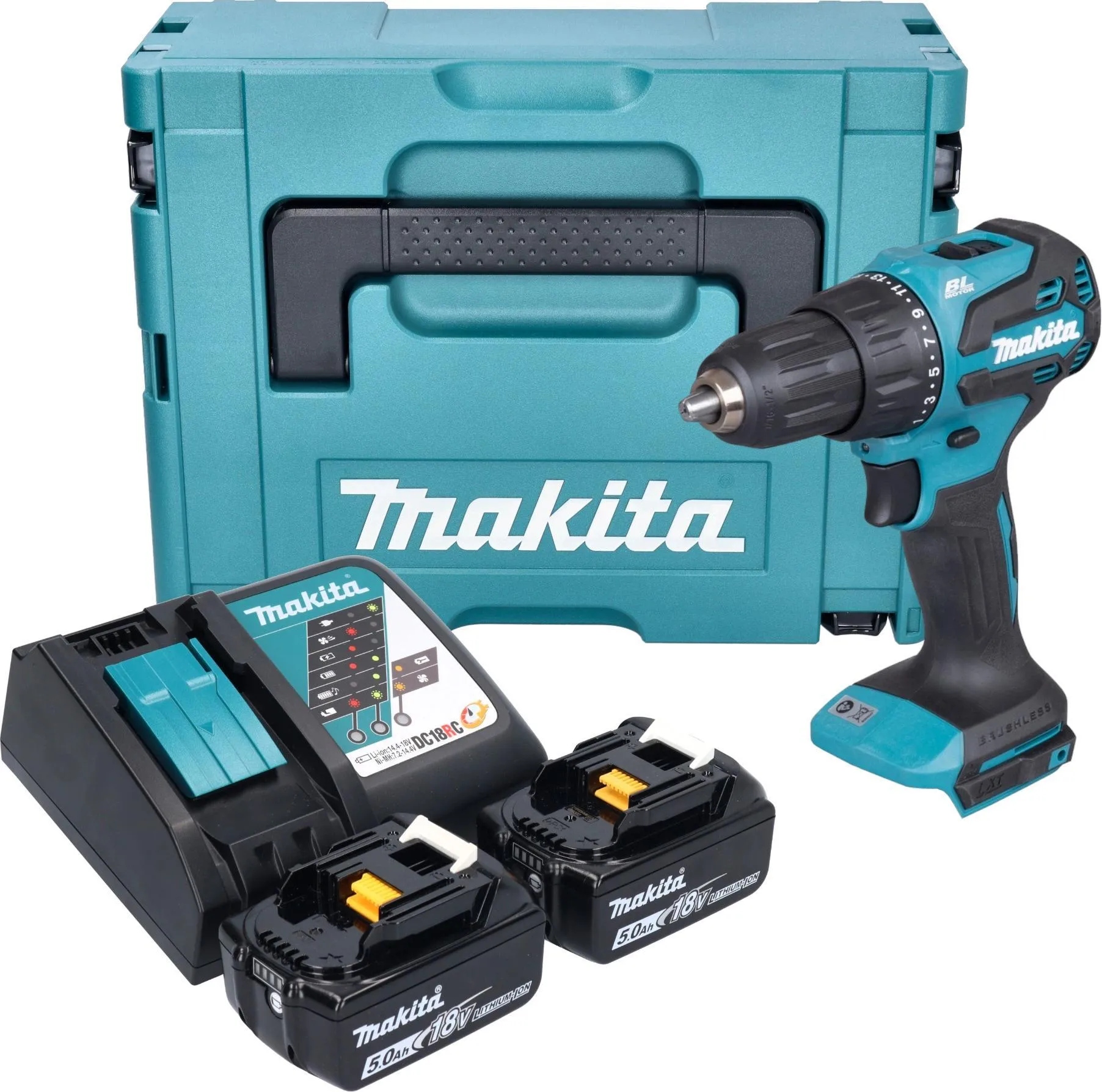Makita DHP490RTJ Wkrętarka udarowa 65nm akumulatorowa 18V Lxt 2x5Ah