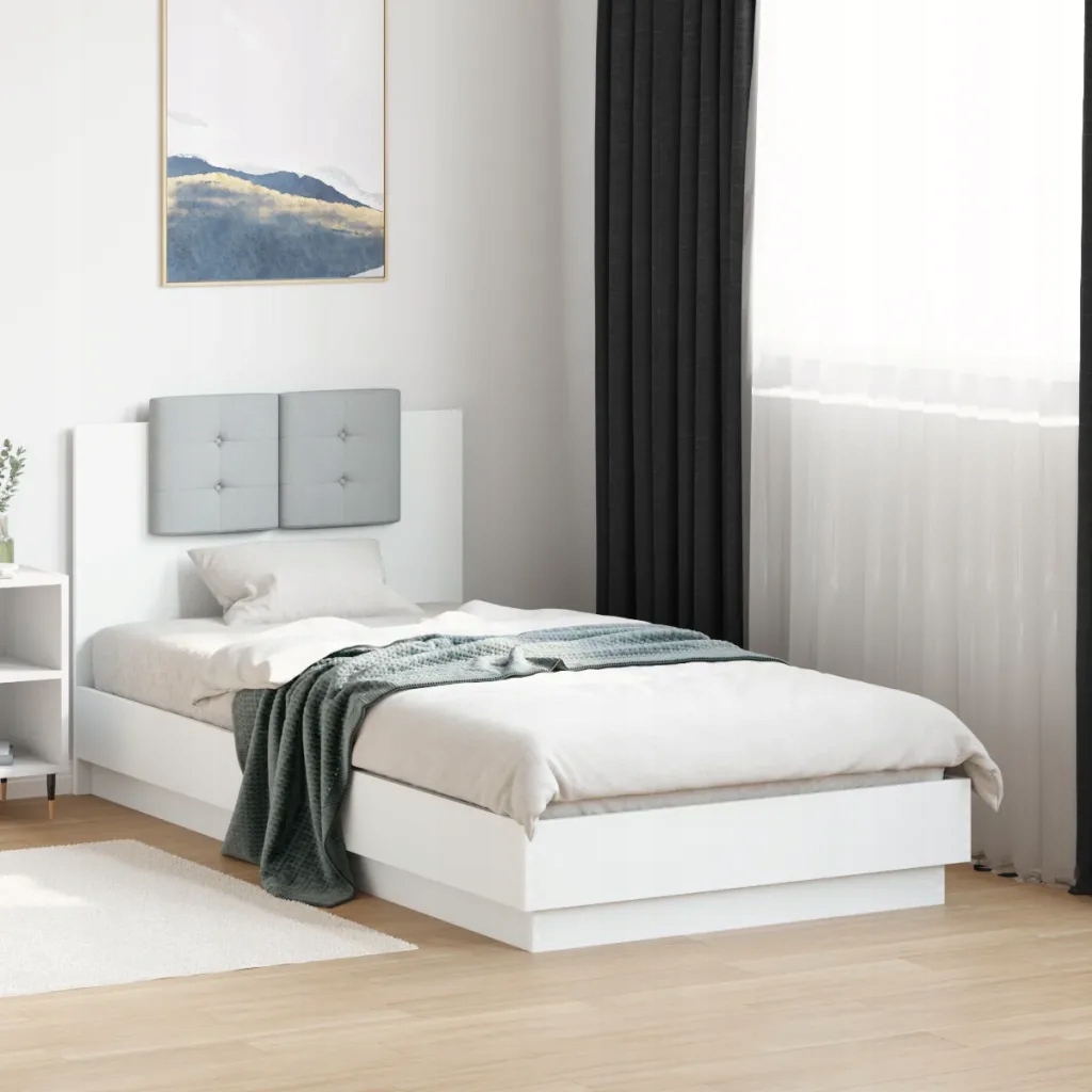 Rám postele s čelem bílý 75 x 190 cm kompozitní dřevo Bílá 3209975