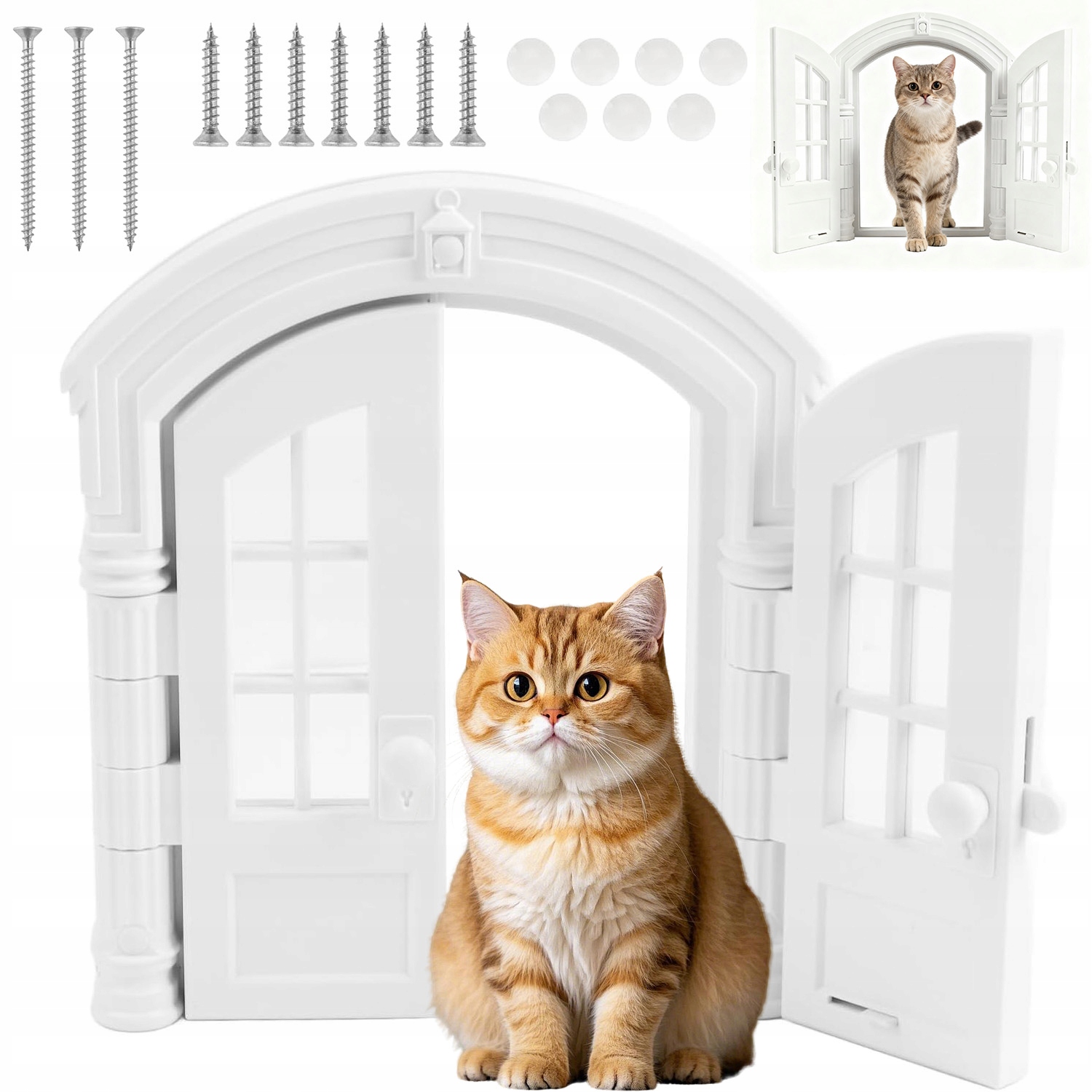 Levně Francouzské Dveře Pro Kočky Stylové Dvojité Dveře Snadné Nastavení