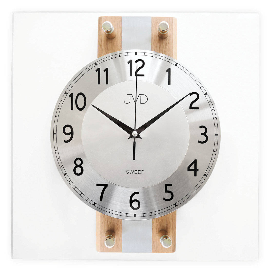 Tichý Drevený Sklenený Nástenný Hodinový Stroj NS21051.2