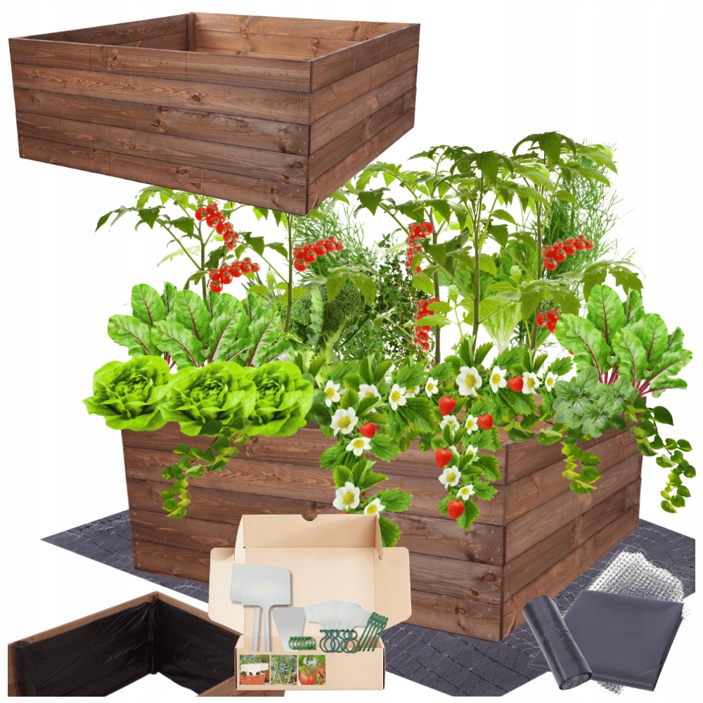 Zeleninový Záhon záhon vyvýšená truhla pařeniště květináč impregnace 45x120x120