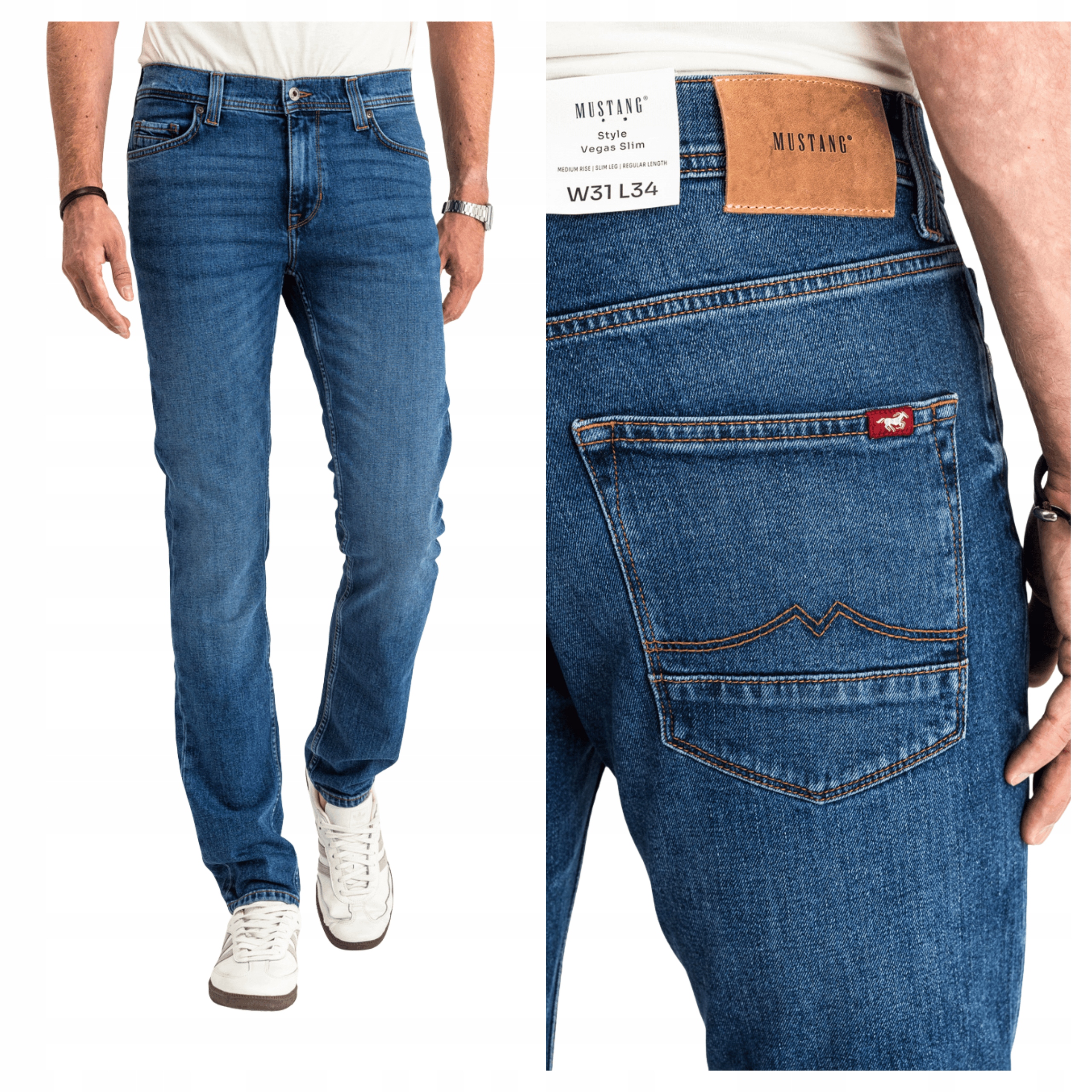 Pánské přiléhavé džínové kalhoty Mustang Vegas Slim 34/30