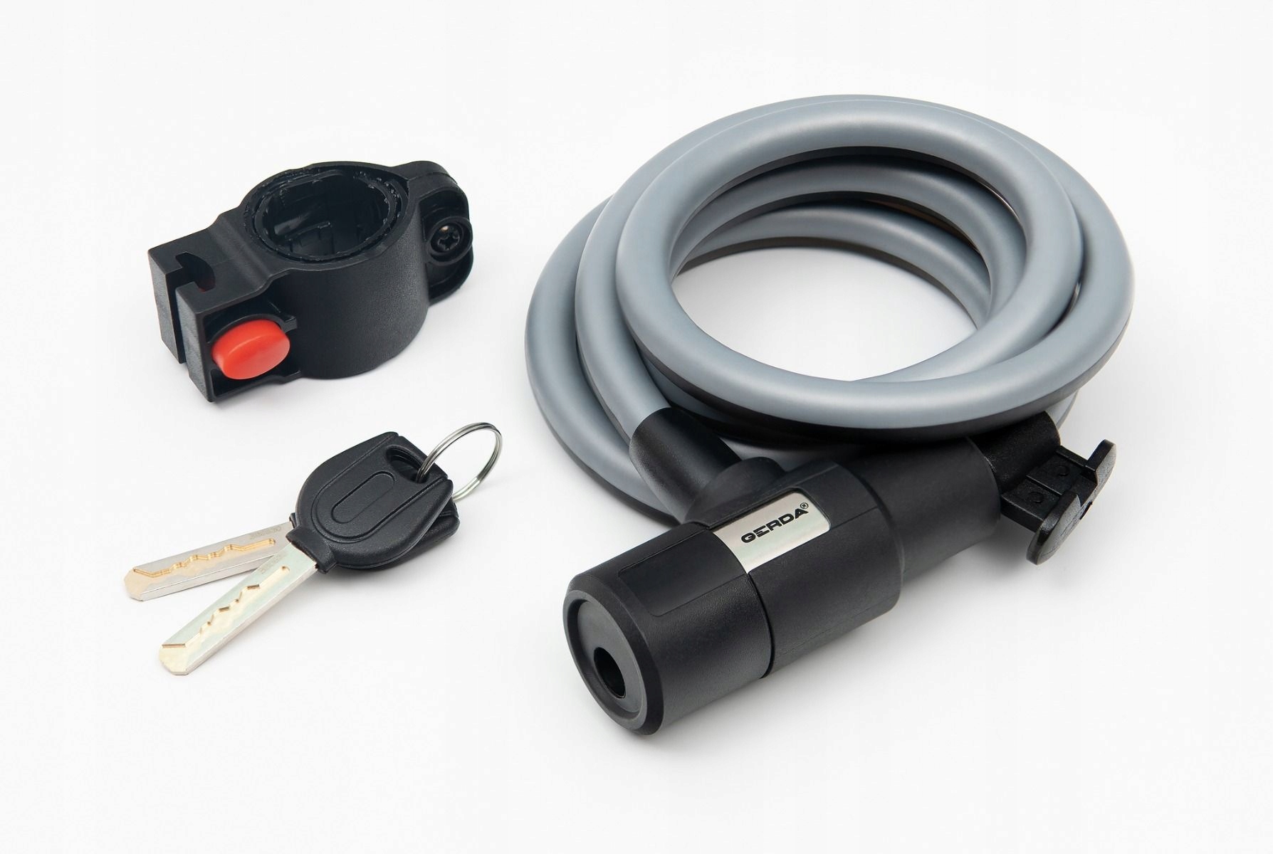 Zapięcie Rowerowe Linka Z Uchwytem Szaro-czarna Flex 1000/10V Gerda