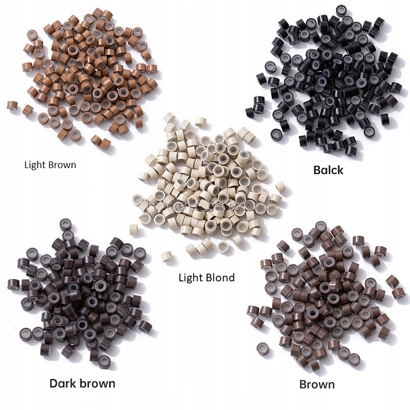 Microrings z silikonem 100 szt Ciemny Brąz Marka inna marka