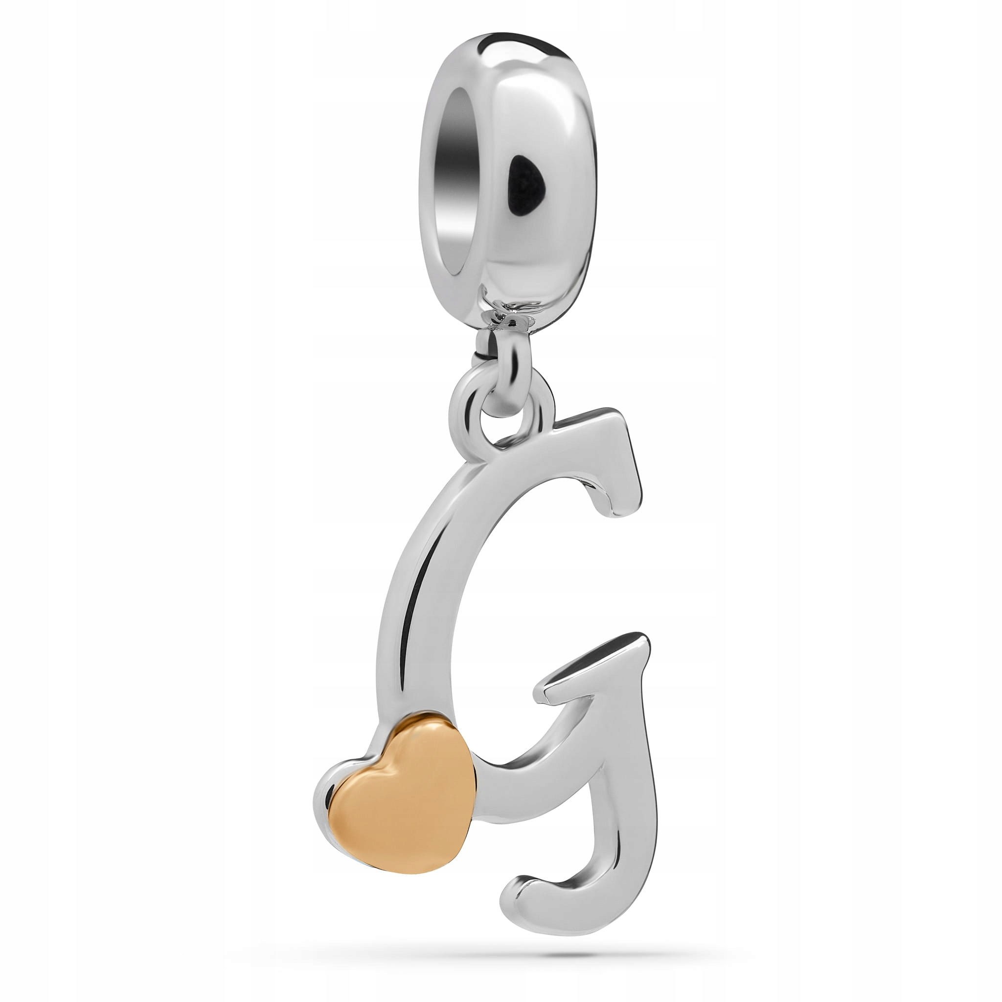 

Zawieszka Charms Literka G Serce Stal