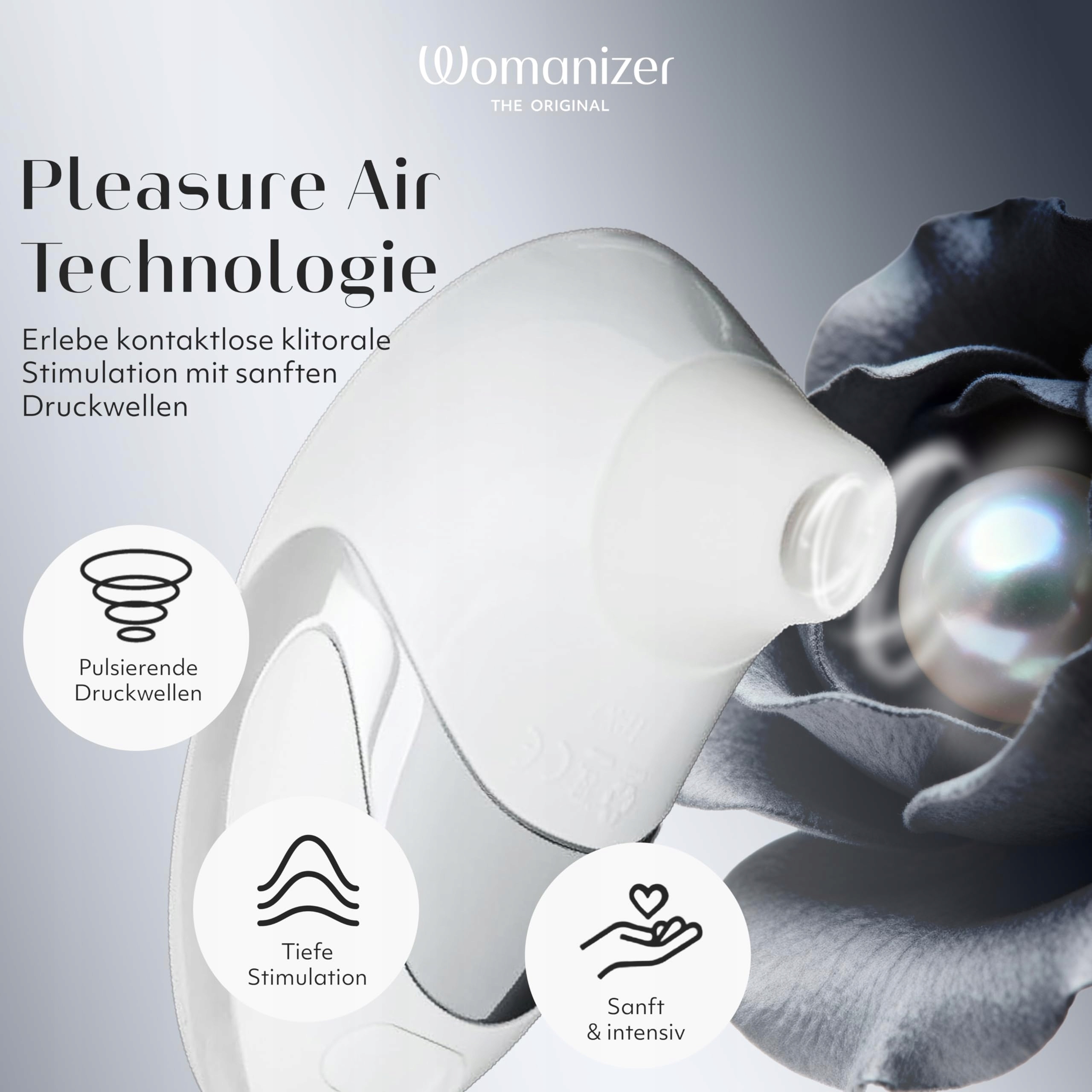 WOMANIZER PRO W500 Stymulator Klitorisu 12 Poziomów Wodoodporny Biały — miniatura 7