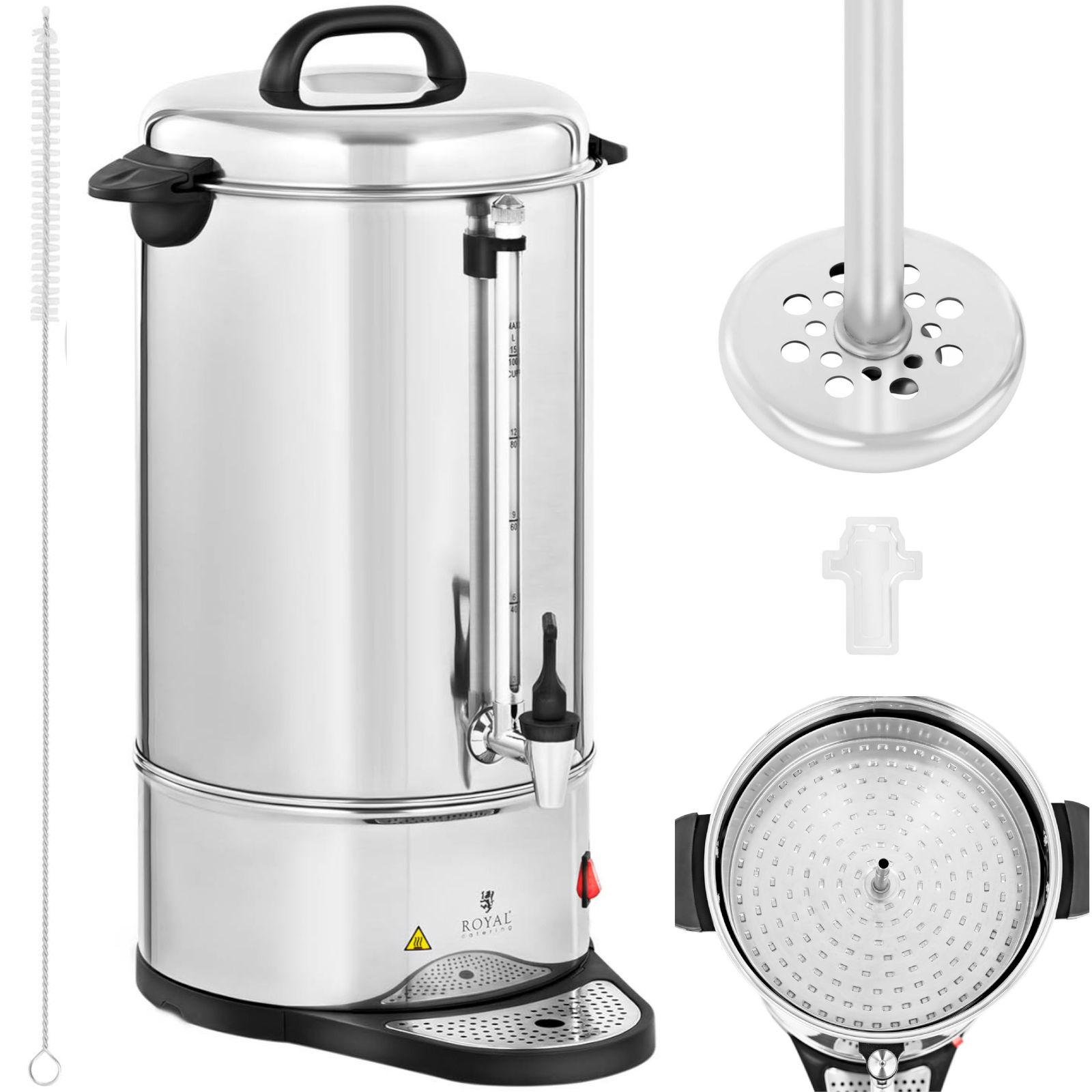Lúhovač na kávu a čaj s kohútikom a odkvapkávacou miskou 1550 W 15 l