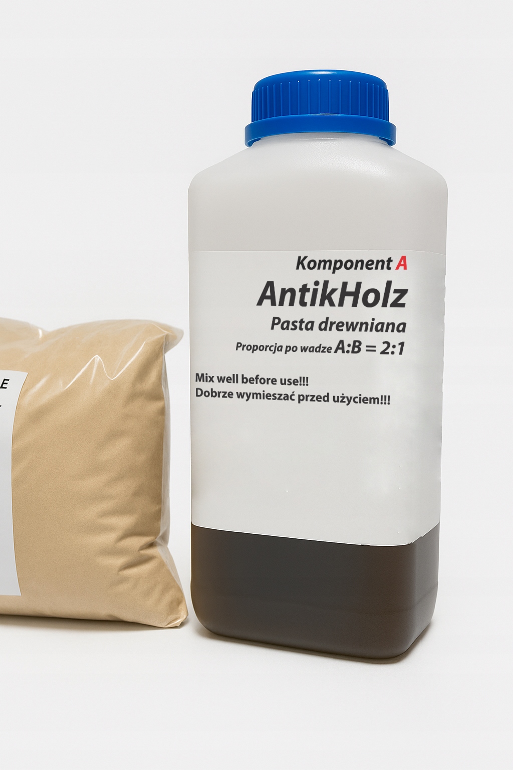 Dřevěná pasta 2K napodobující dřevo modelovací hmota renovace nábytku 2 kg