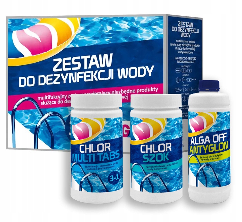 Zestaw 3w1 Dezynfekcjia Wody Basen Jacuzzi Chlor Szok Tabletki Alga GAMIX3