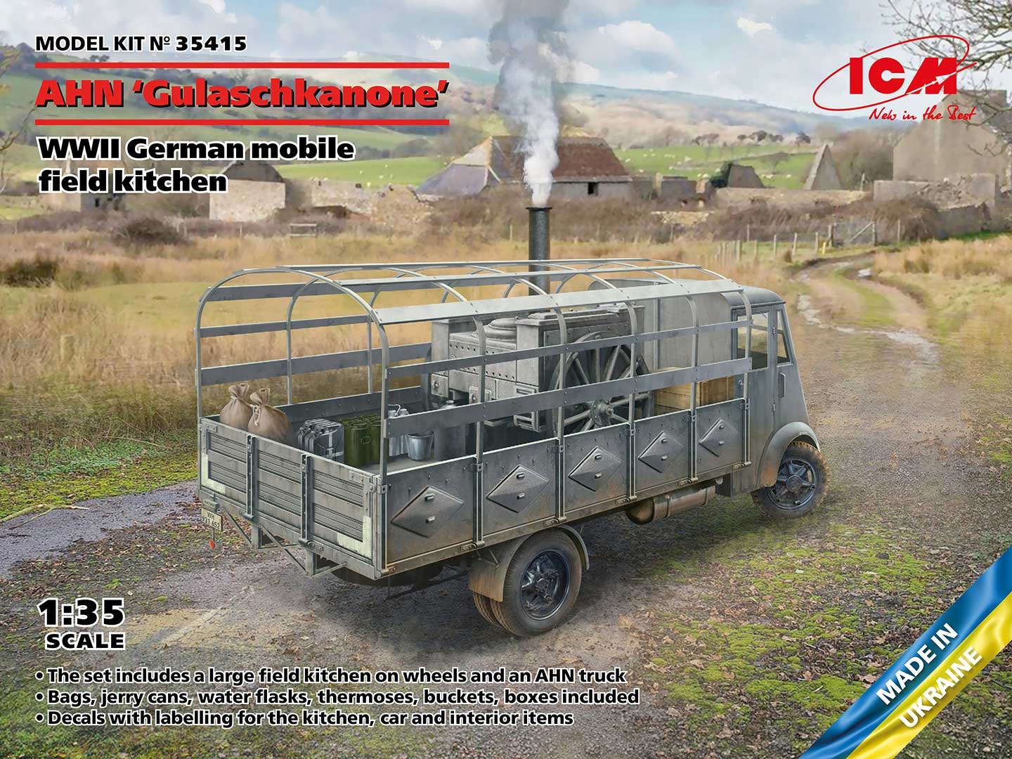 ICM 35415 1/35 Ahn 'Gulaschkanone', Wwii German mobile field kuchyně