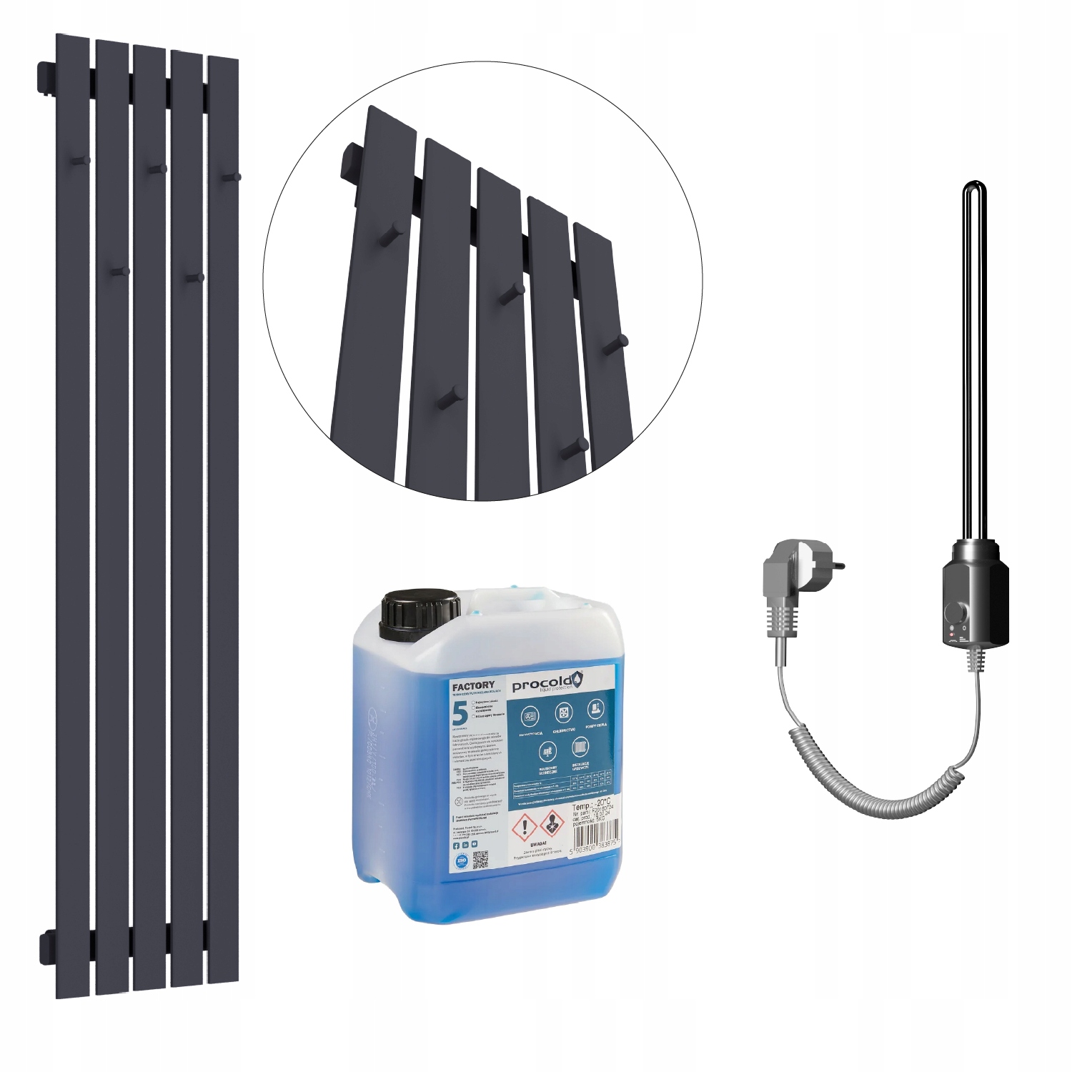 Set Elektrický ohřívač Bellohook 100x38 Grafit