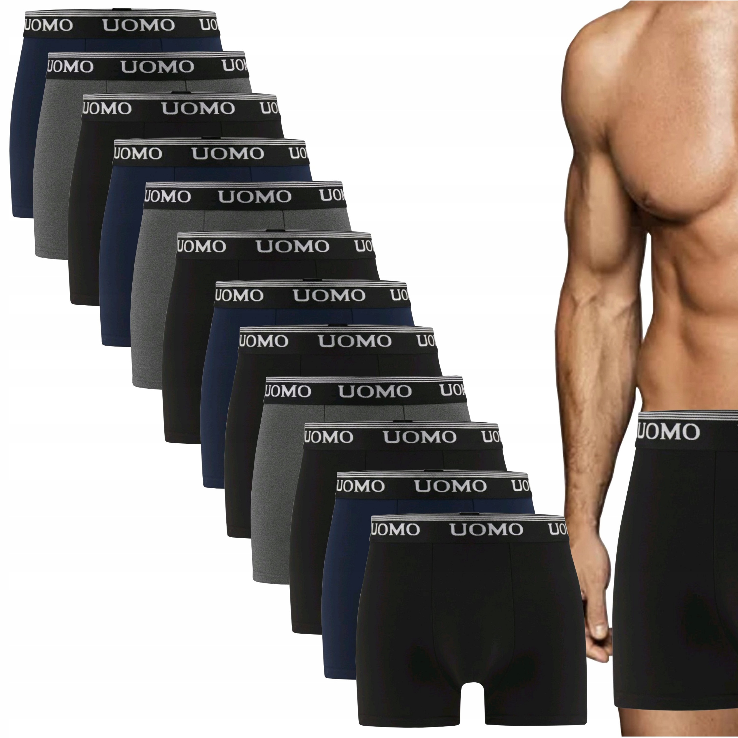12 x Uomo Męskie Bokserki Majtki Bawełniane Bawełn XXXXXXL 6XL