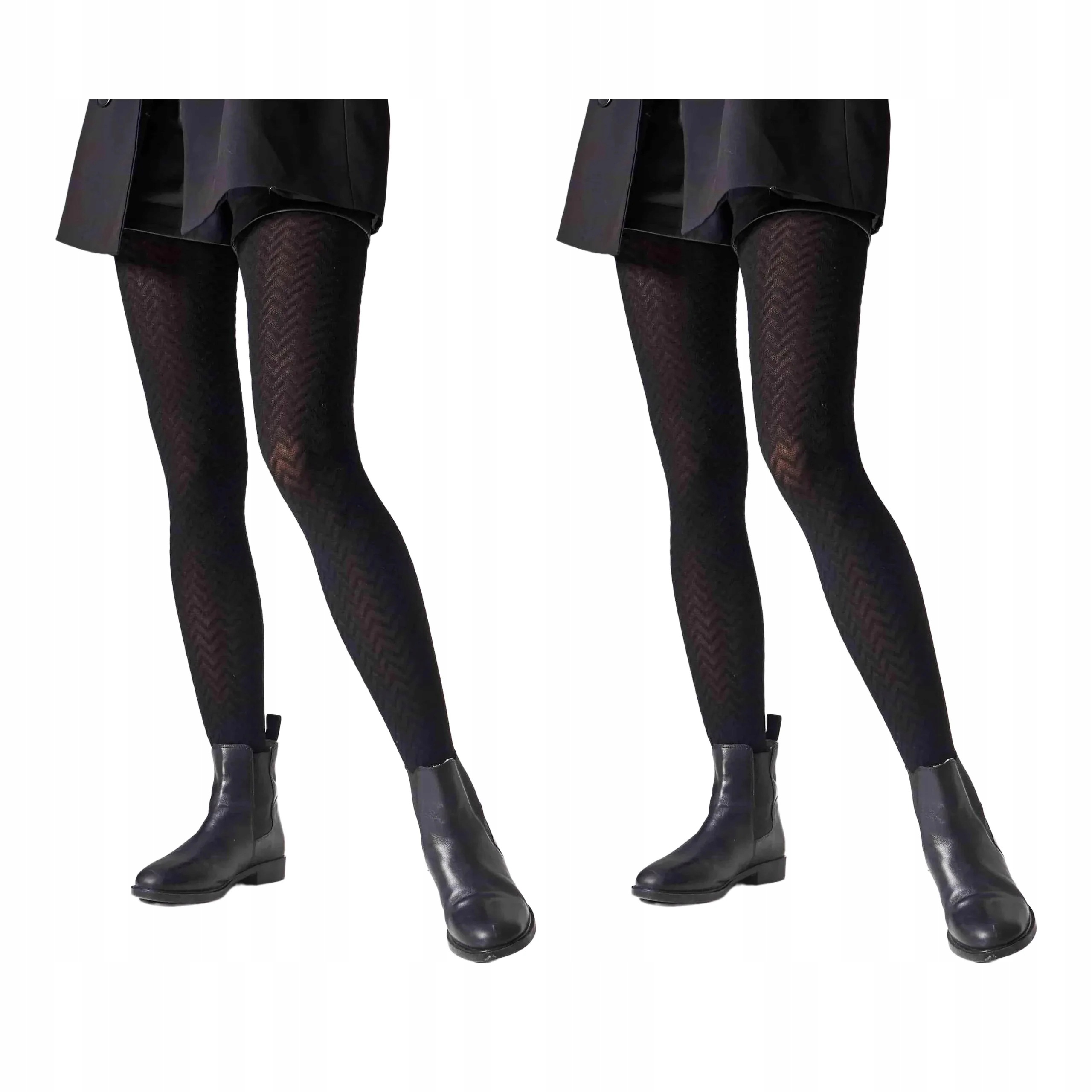 2 páry Punčocháče s kašmírem a viskózou bordó L2011 Cashmere 2x Černá 4-L