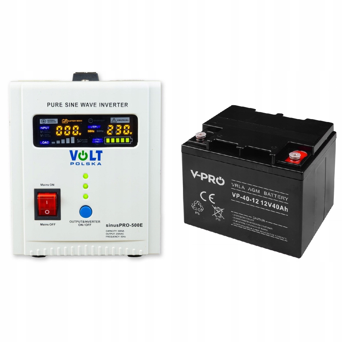 Set Záložní zdroj Volt Ups 500VA 350 W SinusPRO 500 E Akumulátor