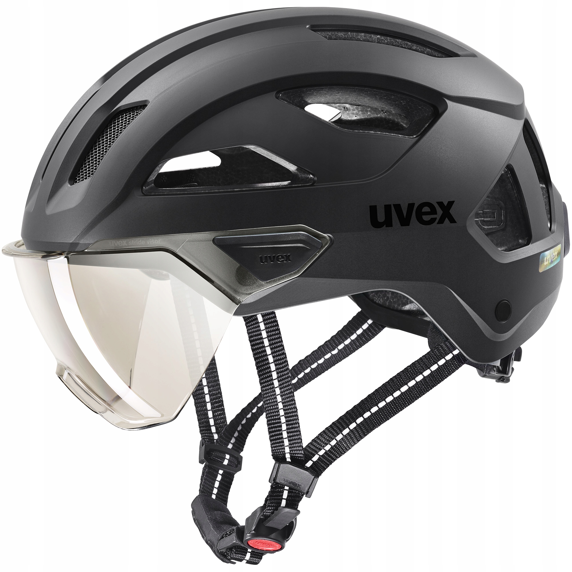 Cyklistická přilba Uvex Stride Visor černá matná S1 56-59 Cm