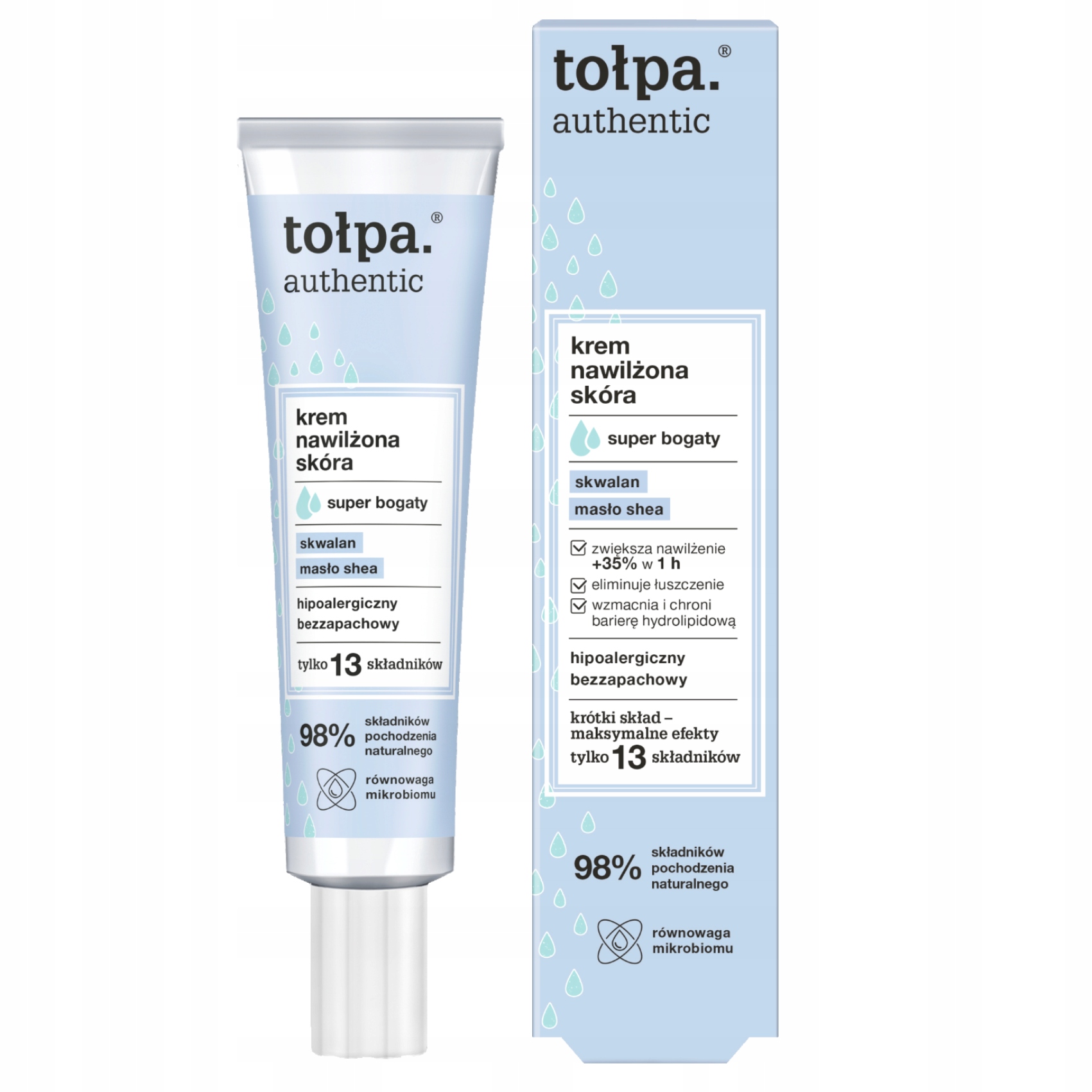 Tołpa Authentic hypoalergenní hydratační pleťový krém 40 ml