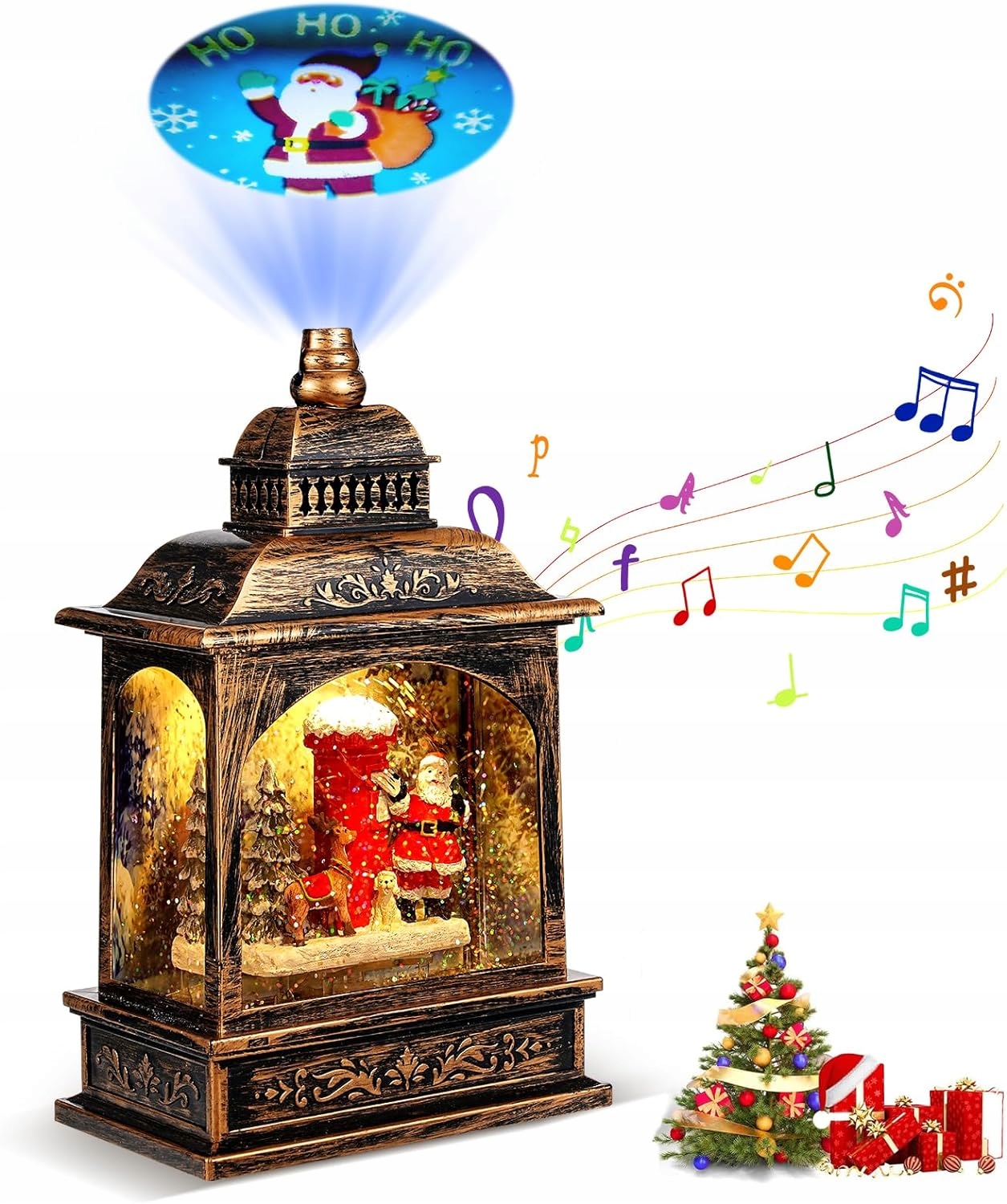 HEASYLIFE LATARNIA ŚWIĄTECZNA KULA ŚNIEŻNA MUZYKA