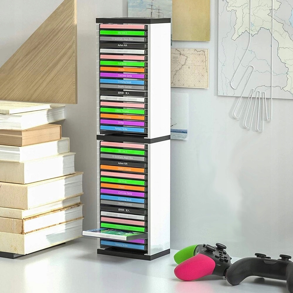 STOJAK NA GRY PŁYTY PÓŁKA PODSTAWKA XBOX PC NINTENDO PS4 PS5 PS3 NA 36 GIER Producent Dobe