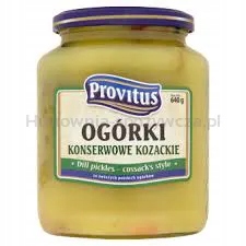 Provitus Konzervované kozácké okurky v hořčičném nálevu 640 g