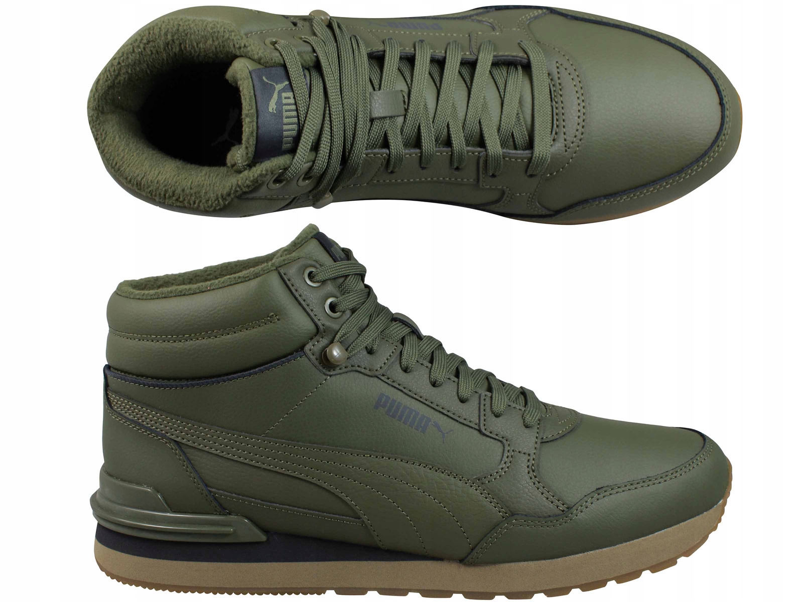 Puma St Runner V4 MID 402893 06 Buty Męskie Wysokie Za Kostkę Zielone