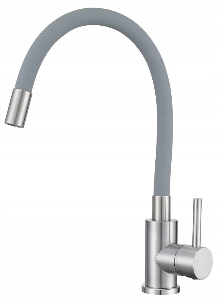 Bateria Kuchenna Zlewozmywakowa Kran Flexi Szara Elastyczna Giętka Wylewka