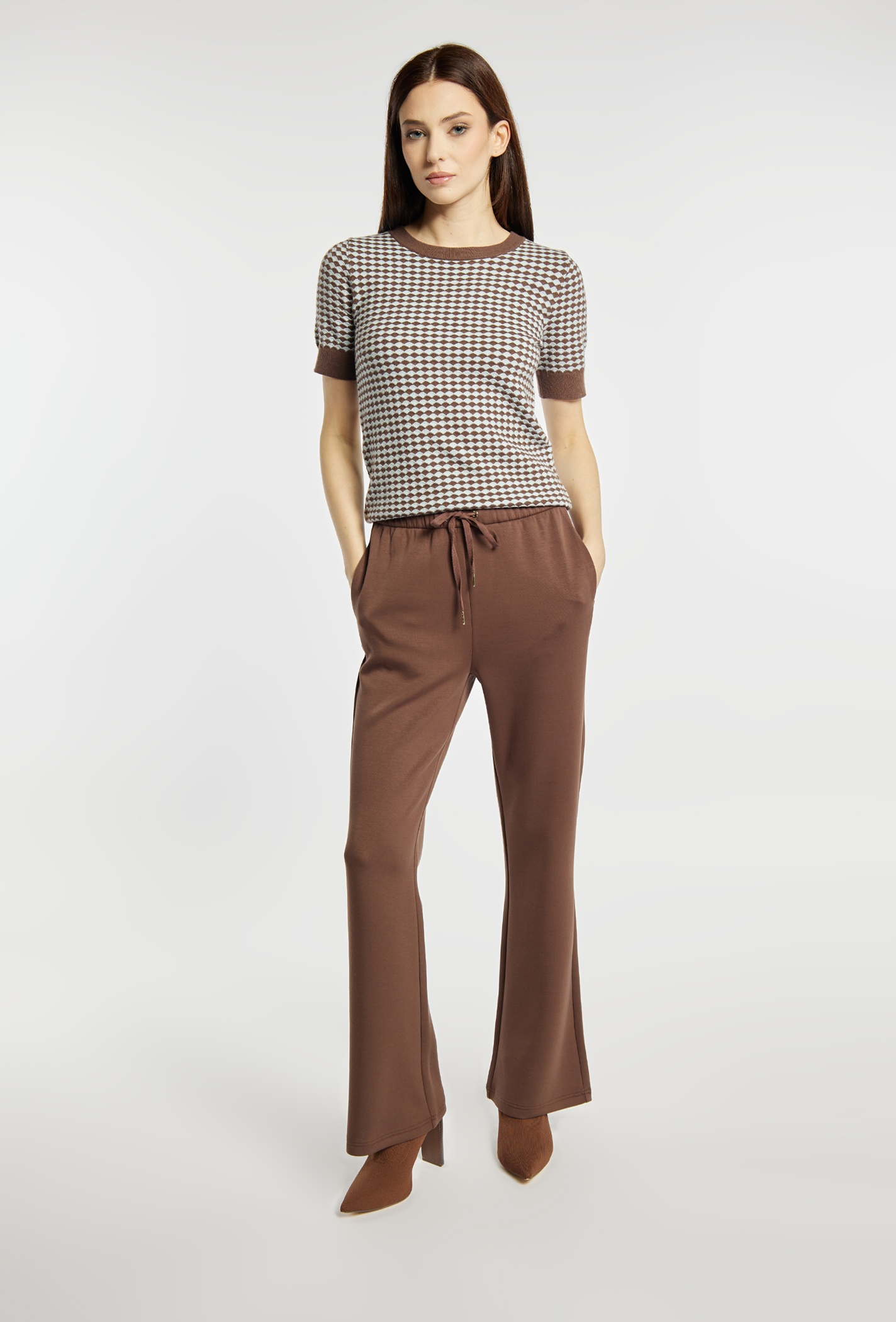 Monnari Spodnie damskie z wiązaniem L