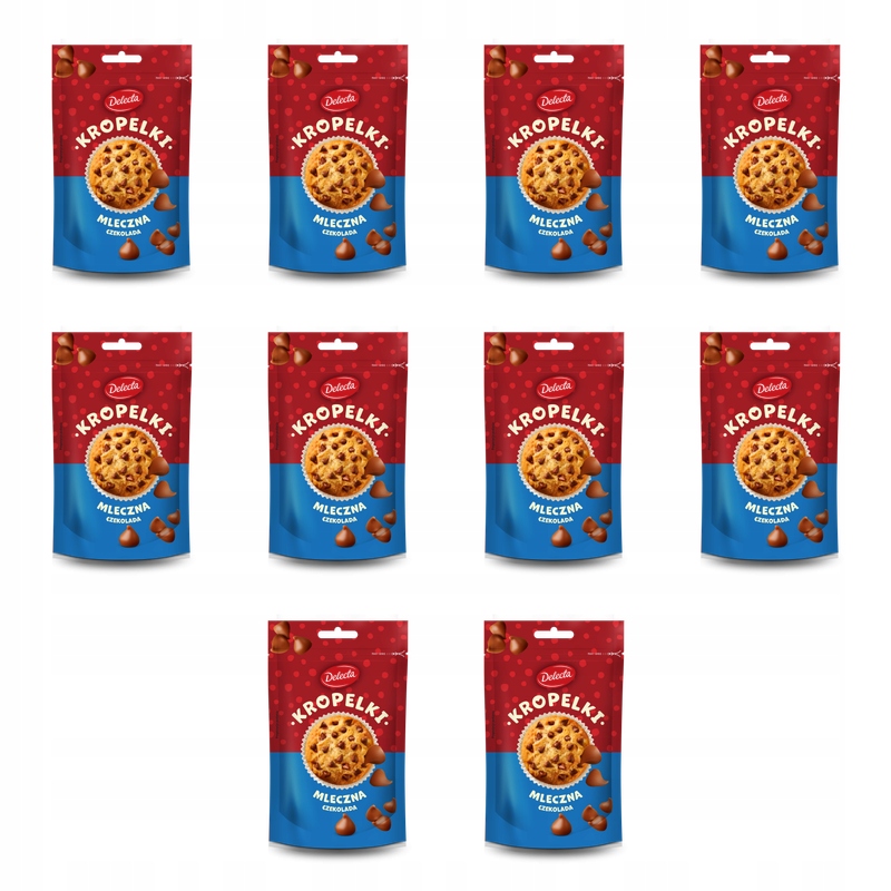 Delecta Kapky z mléčné čokolády 80 g X10